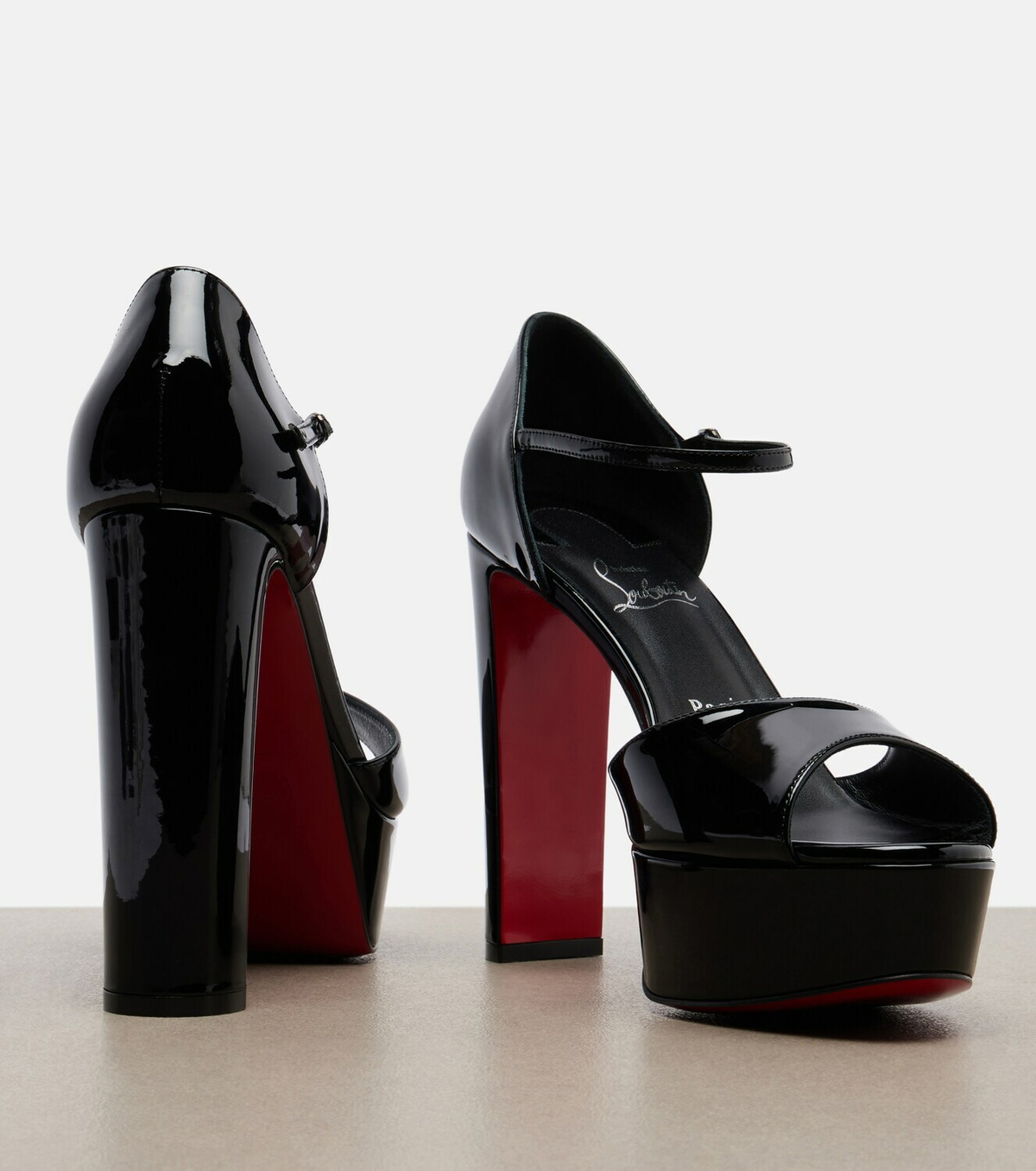 Christian Louboutin Sandaloo patent leather platform sandals
