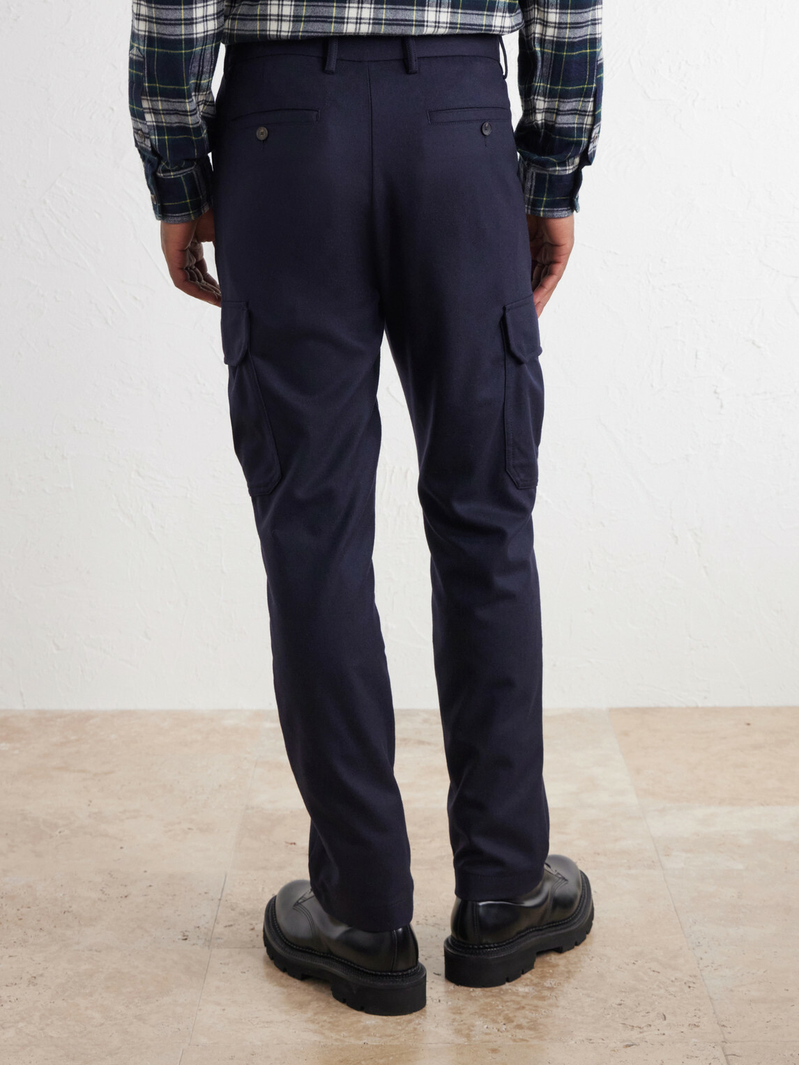 Mr P. - Straight-Leg Wool-Flannel Cargo Trousers - Blue
