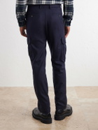Mr P. - Straight-Leg Wool-Flannel Cargo Trousers - Blue
