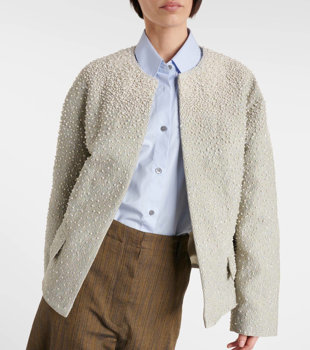 ジャケット DRIES VAN NOTEN Woman Jacket Beige 0104081147 103 Dries Van Noten Voly Jacket Beige