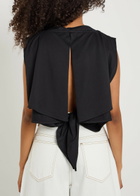 Jacquemus Le Marcel Moisson Open-back Paper-blend top Black