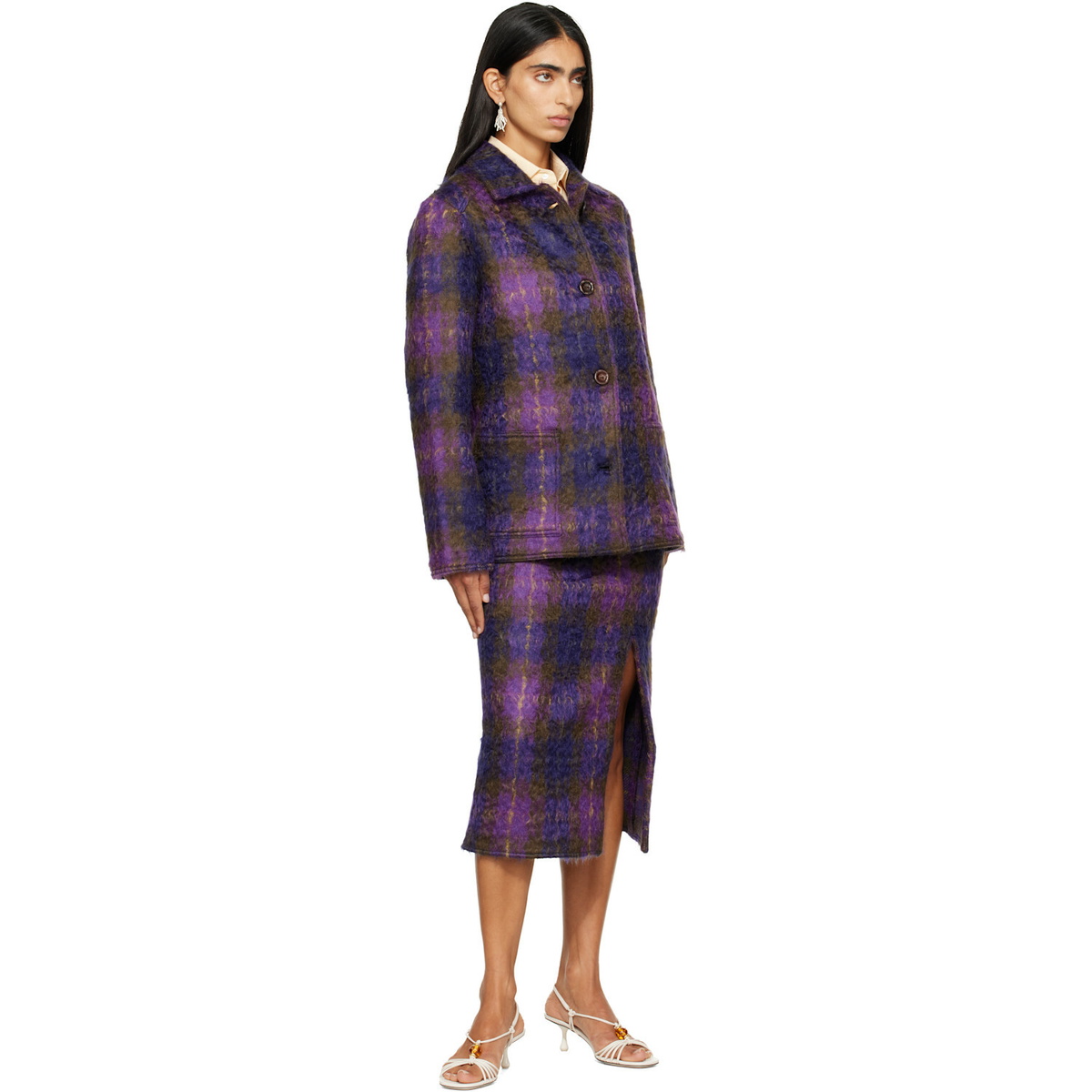 RESCHA SSENSE Exclusive Purple Kalam Skirt