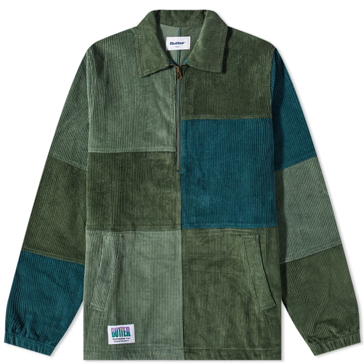 Photo: Butter Goods Men's Cord Patchwork Pullover Jacket in Foliage