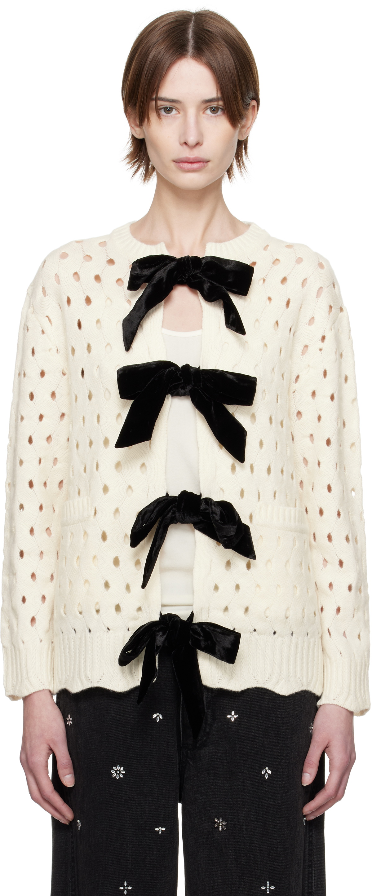 SEA NY Off-White Leia Cardigan