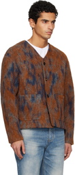 TONYWACK Orange & Navy V-Neck Cardigan