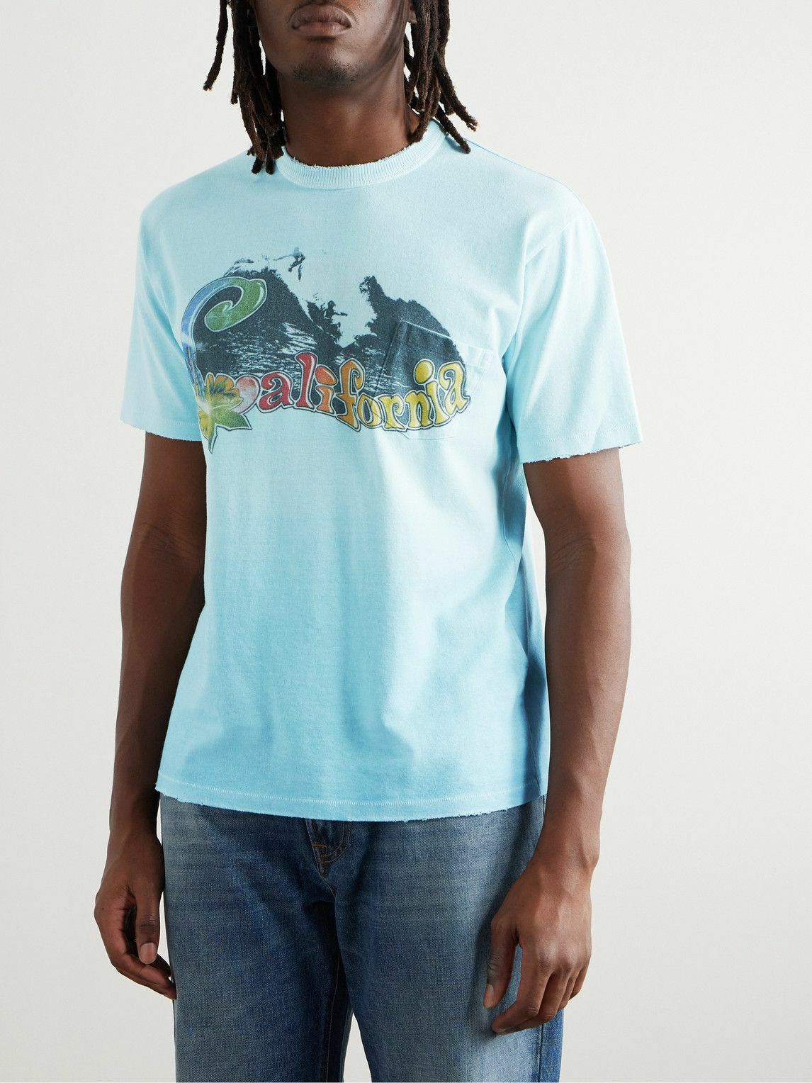 送料関税込【ERL】Californaia コットンジャージー Tシャツ ERL California Tシャツ | ニュートラル | FARFETCH JP