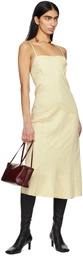 Jil Sander Yellow Square Neck Midi Dress