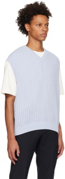 Solid Homme Blue V-Neck Vest