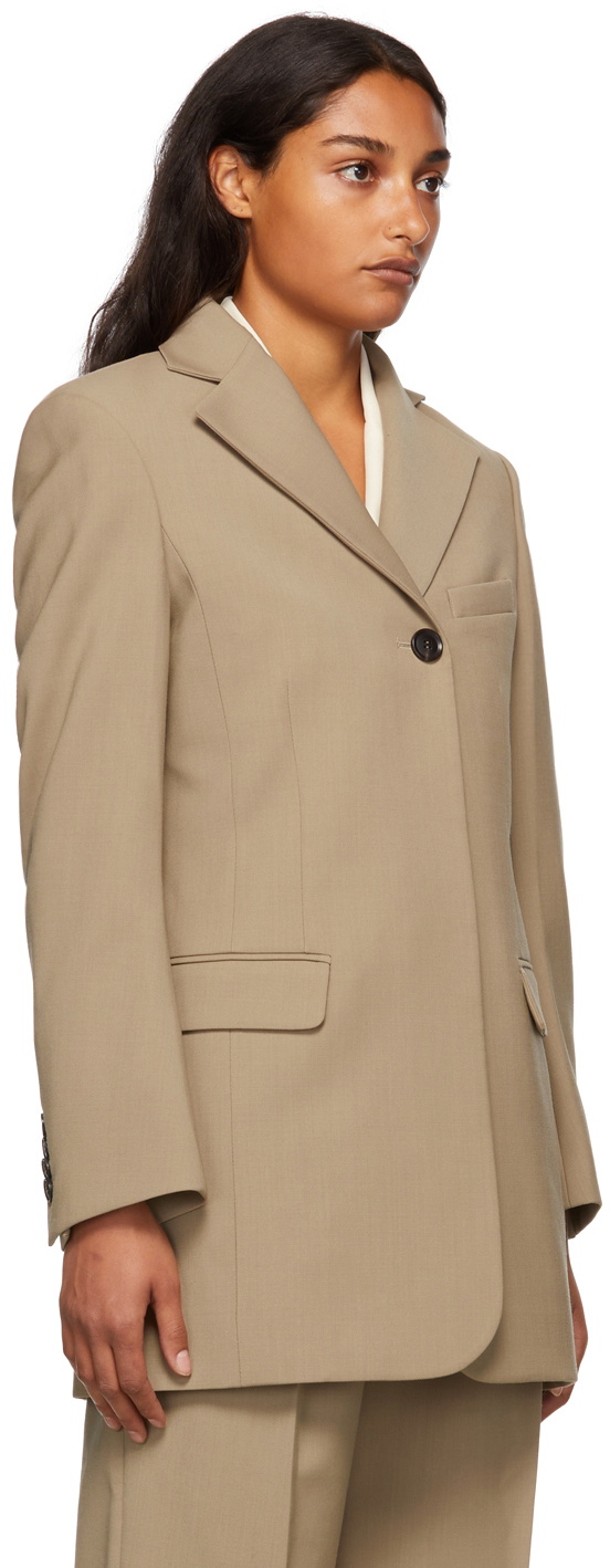 LOW CLASSIC Beige Curve Sleeve Blazer Low Classic