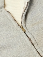 A.PRESSE - Cotton-Fleece Zip-Up Hoodie - Gray