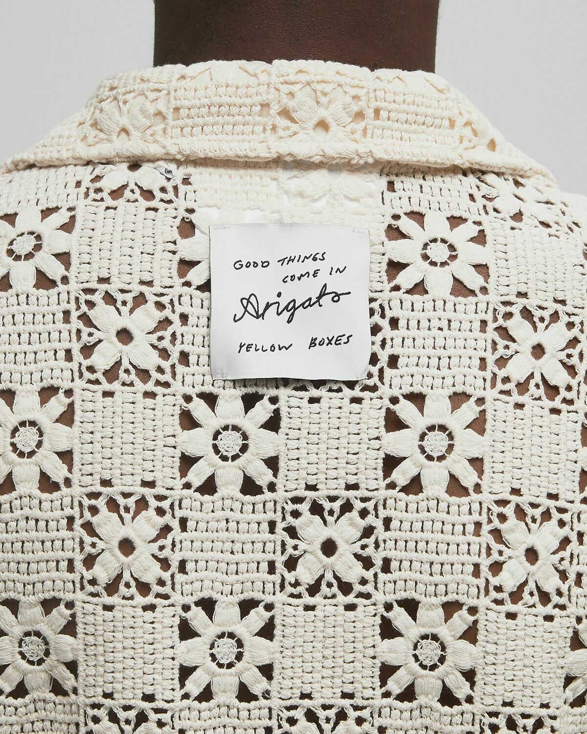 Axel Arigato Eren Crochet Shirt Beige Mens Shortsleefe