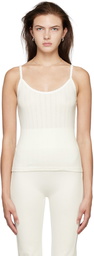 LESET Off-White Scalloped Tank Top