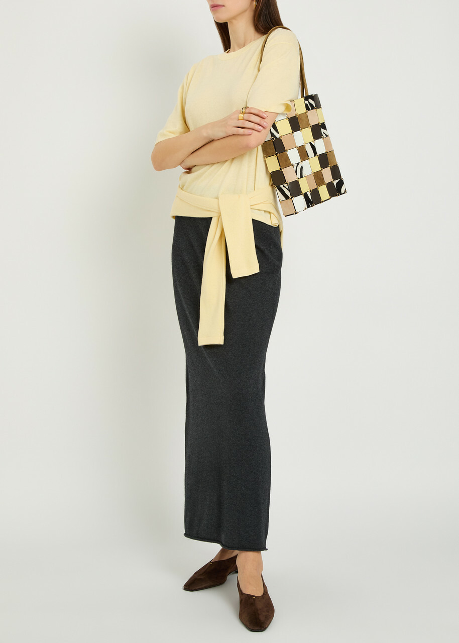 Lisa Yang Charlotta Cotton and Cashmere-blend Midi Pencil Skirt Grey