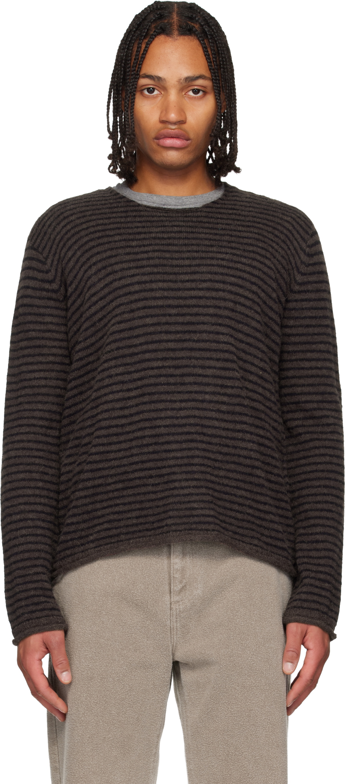 OUR LEGACY Brown Rigid Popover Sweater Our Legacy