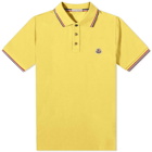 Moncler Men's Classic Logo Polo Shirt in Yellow