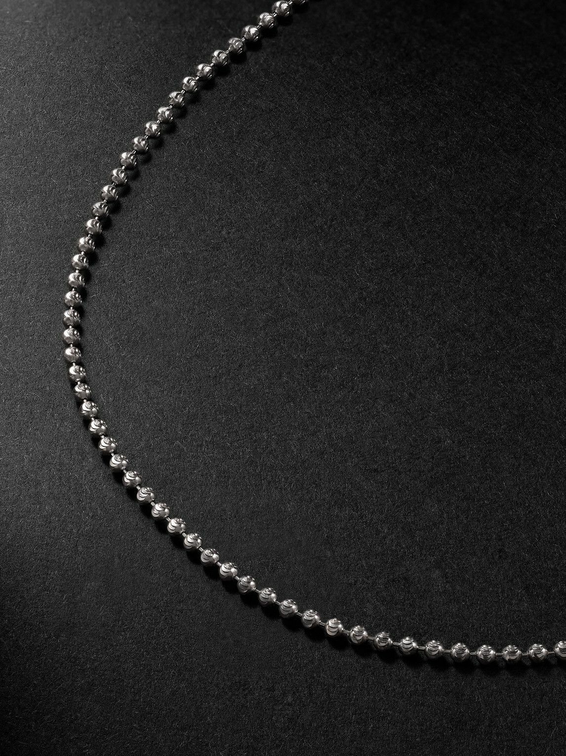 Greg Yuna - Mooncut 22-Inch 14-Karat White Gold Ball Chain Necklace