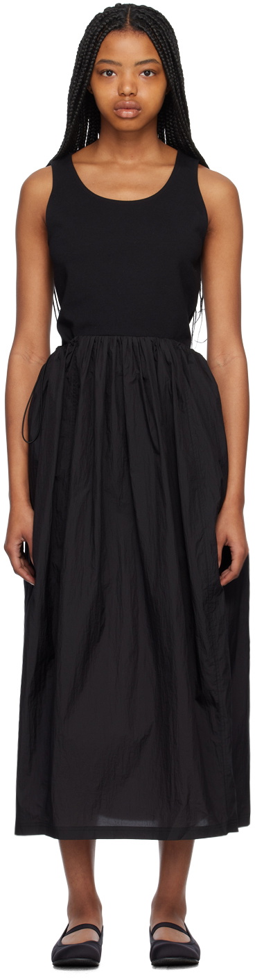 AMOMENTO Black Paneled Midi Dress AMOMENTO AMOMENTO Black Paneled Midi Dress AMOMENTO