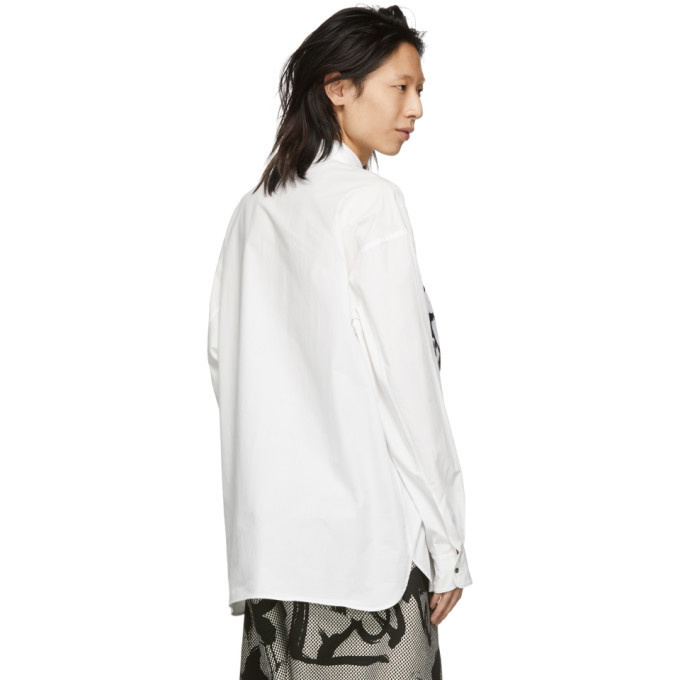 Kozaburo White Calligracamo Overlay Boxy-Fit Shirt Kozaburo