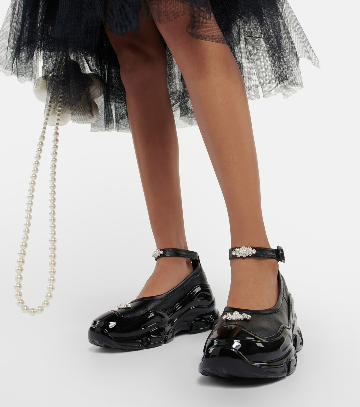 Simone Rocha Embellished leather pumps Simone Rocha