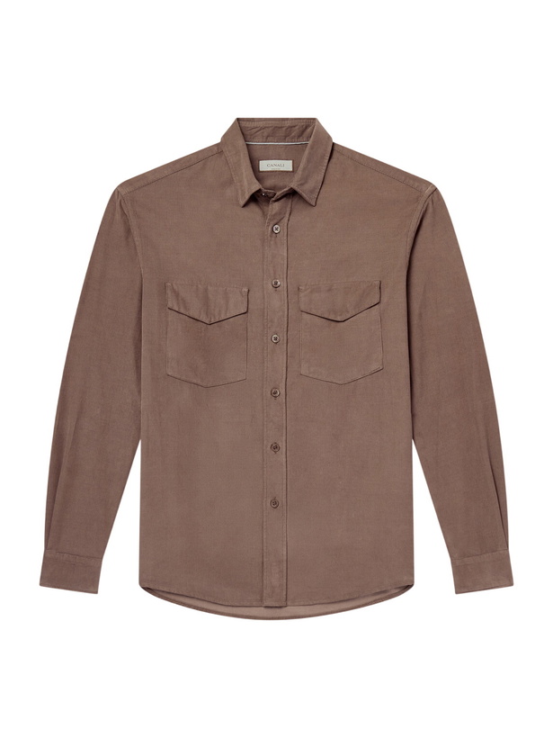 Photo: Canali - Cotton-Corduroy Shirt - Brown