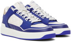 Balmain White & Blue B-Court Sneakers