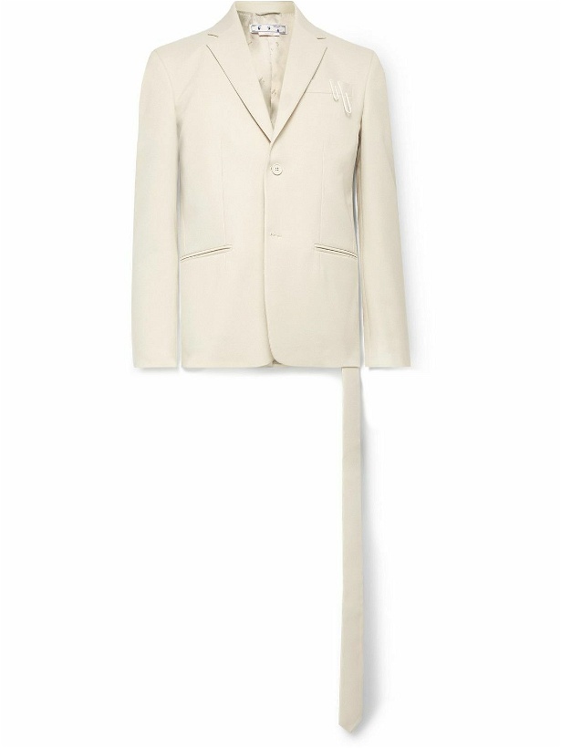 Photo: Off-White - Embellished Twill Suit Jacket - Neutrals