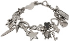 Marland Backus Silver Chrome Charm Bracelet