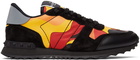 Valentino Garavani Black & Yellow Camo Rockrunner Sneakers