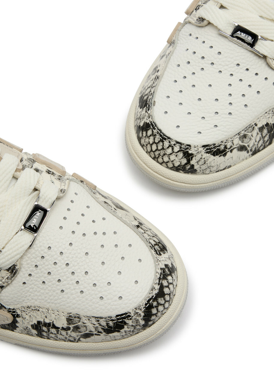 Amiri Skel Python-effect Leather Sneakers Grey