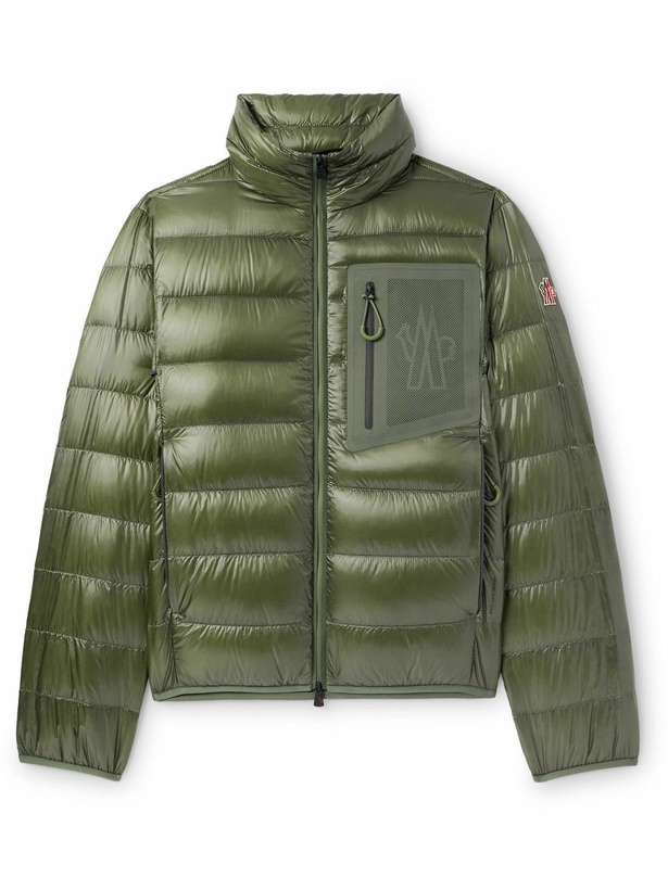 Photo: Moncler Grenoble - Logo-Appliquéd Quilted Padded Mesh-Trimmed Ripstop Down Jacket - Green
