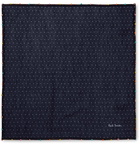 Paul Smith - Pin-Dot Cotton and Silk-Blend Pocket Square - Blue