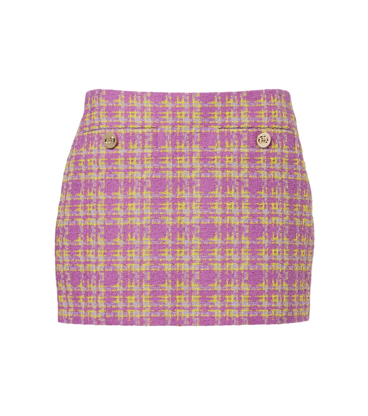 Photo: Gucci Checked cotton-blend tweed miniskirt