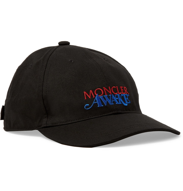 Photo: Moncler Genius - 2 Moncler 1952 Awake Logo-Embroidered Cotton-Twill Baseball Cap - Black