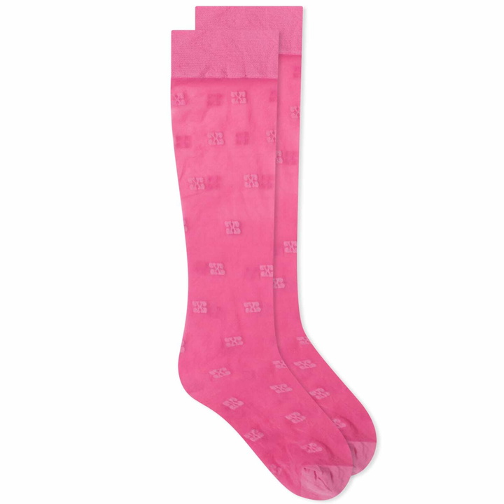 Photo: GANNI Women's Butterfly Lace Socks in Shocking Pink