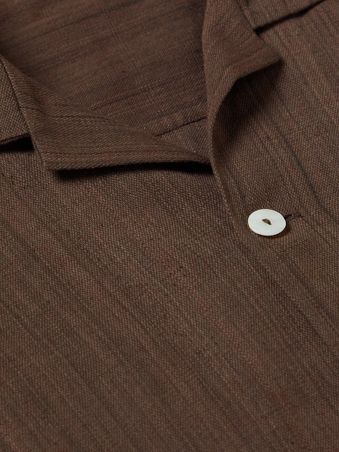 Karu Research - Camp-Collar Cotton Shirt - Brown Karu Research