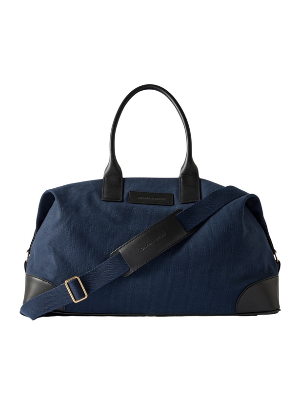 Photo: Orlebar Brown - The Weekend Away Leather-Trimmed Cotton-Canvas Duffle Bag