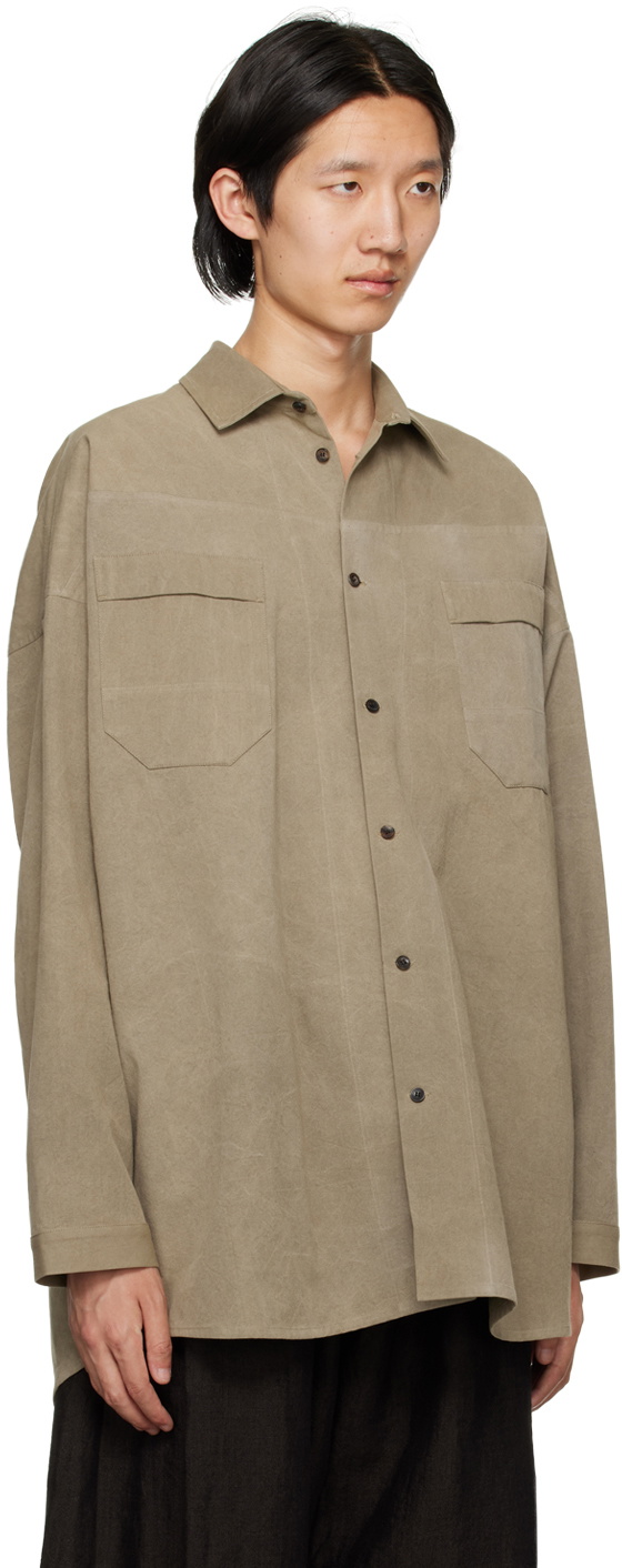 Jan-Jan Van Essche Khaki Spread Collar Jacket Jan-Jan Van Essche