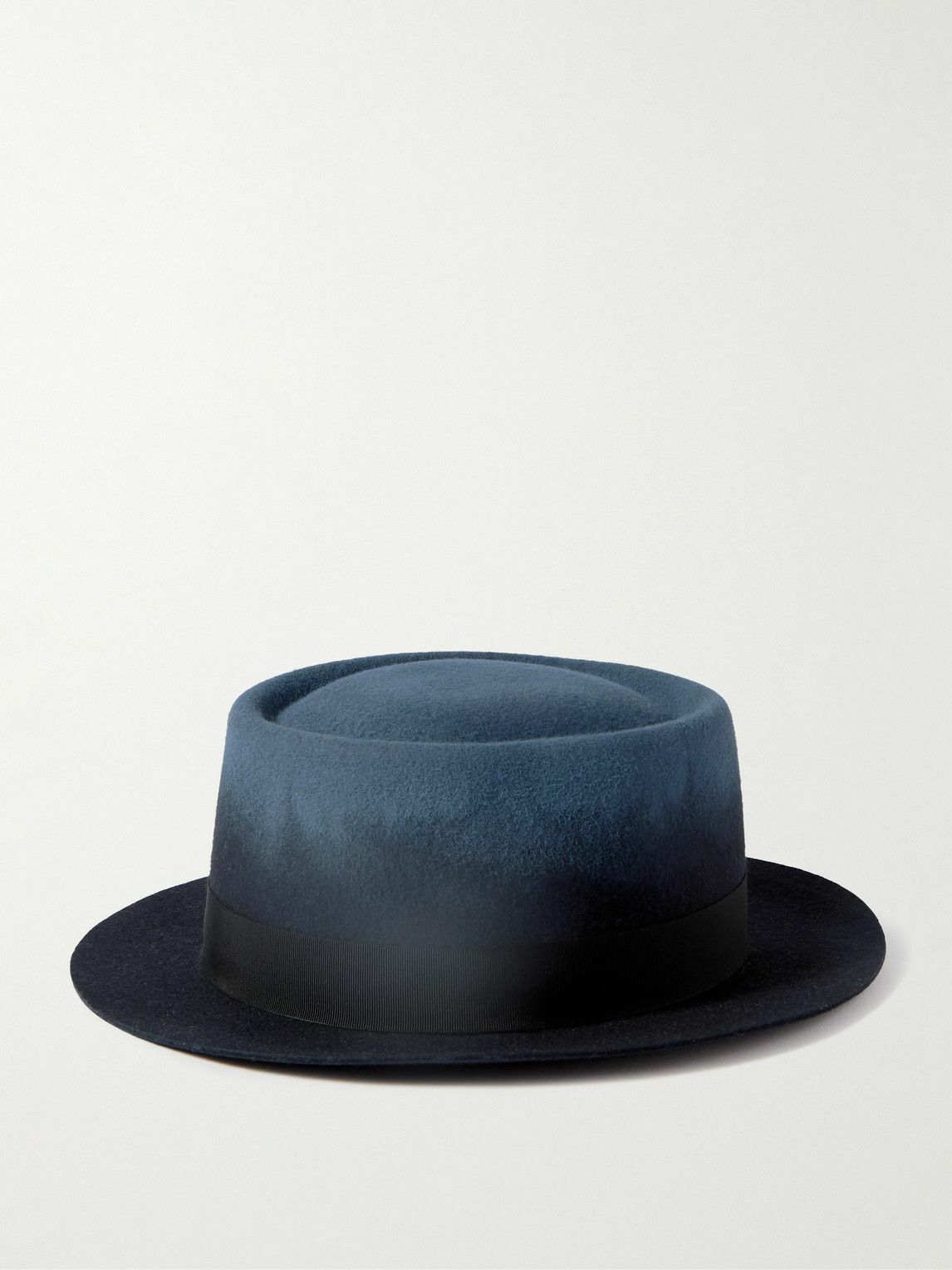 Christian Louboutin - Andaloubi Grosgrain-Trimmed Merino Wool-Felt Fedora - Blue