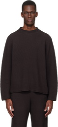 HOMME PLISSÉ ISSEY MIYAKE Brown Rustic Knit Sweater