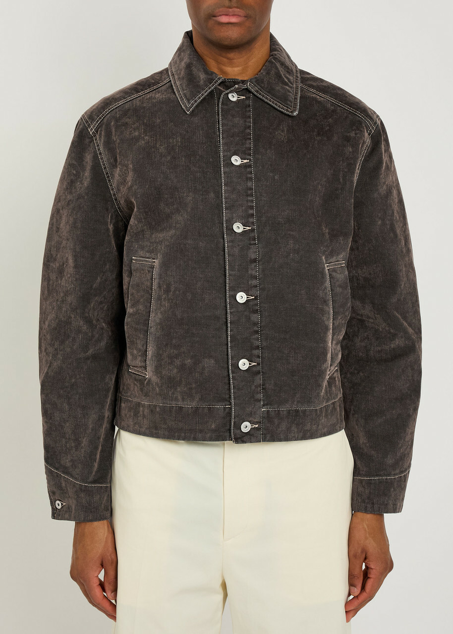 Jacquemus La Veste De-nîmes Mirada Brushed Denim Jacket Khaki