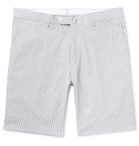 Odyssee - Pierre Pinstriped Linen-Seersucker Shorts - Gray