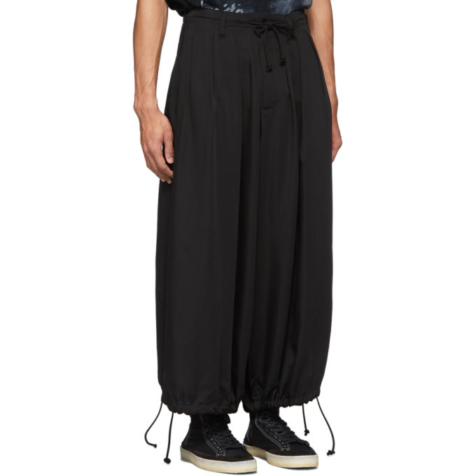 Yohji Yamamoto Black Cupro Balloon Trousers Yohji Yamamoto