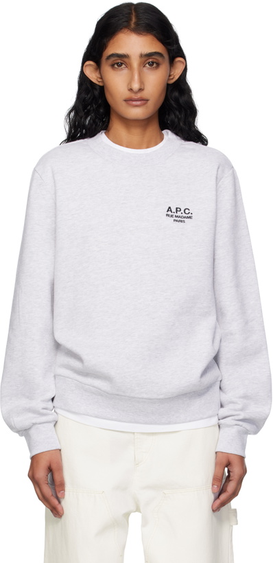 Photo: A.P.C. Gray Standard 'Rue Madame' Sweatshirt