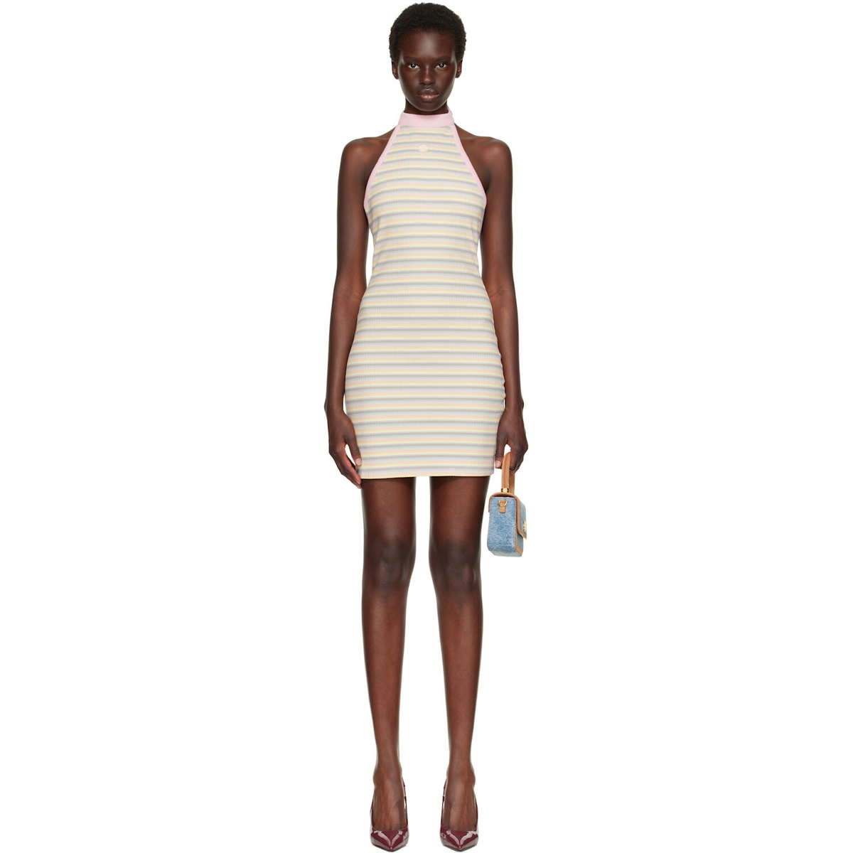 AMIRI Multicolor MA Striped Halter Minidress