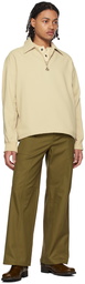 Solid Homme Khaki Paneled Trousers