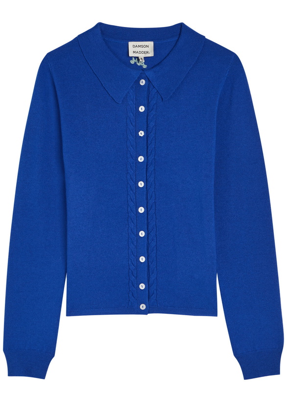 Photo: Damson Madder Voula Wool and Cashmere-blend Cardigan Blue