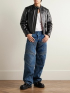 Acne Studios - Straight-Leg Panelled Embroidered Padded Jeans - Blue