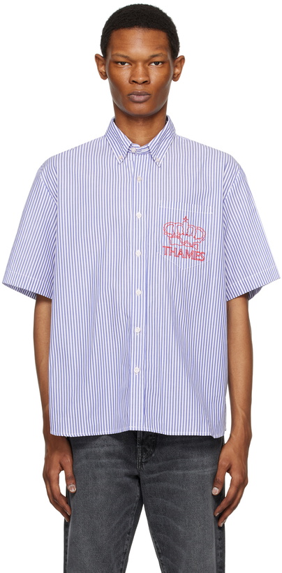 Photo: Thames MMXX. Blue & White 'Le Poche' Shirt