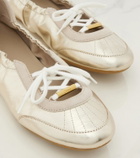 Chloé Chloé Kick metallic leather flats
