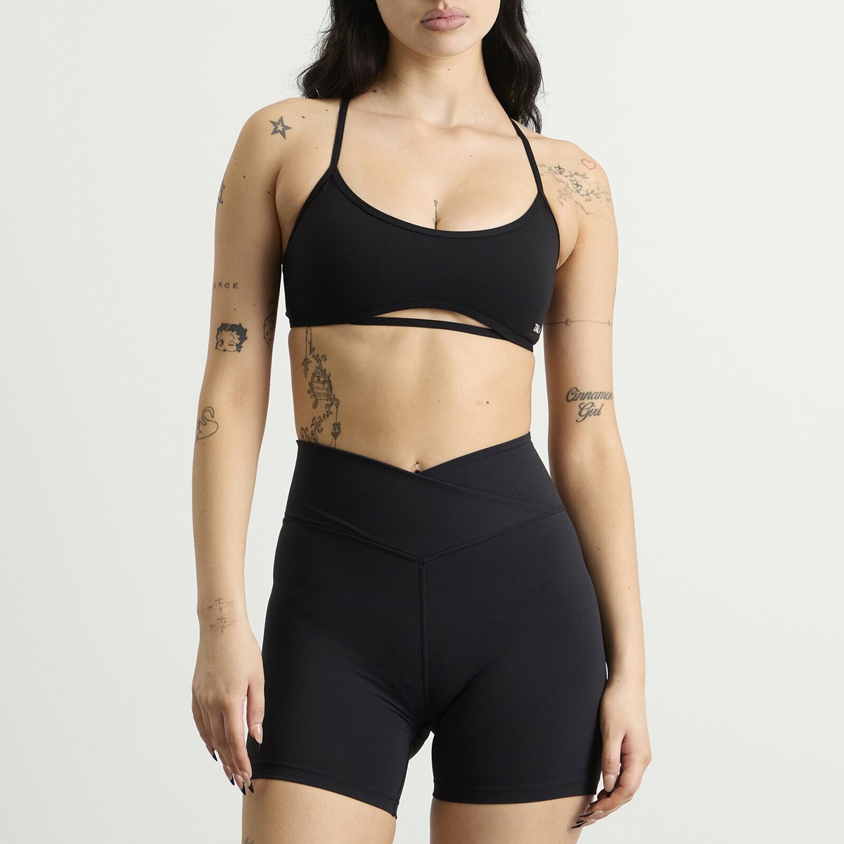 TALA Women's DayFlex Strappy Back Sports Bra in Shadow Black
